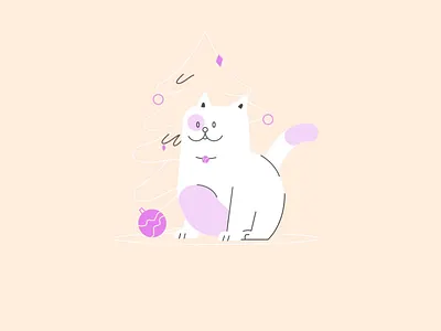 Christmas Cat 2d animation cat character christmas digital illustration motion motion graphics santa vector