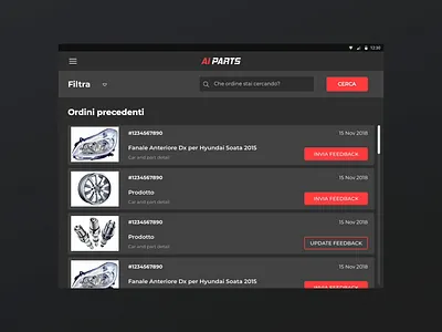 ALPARTS andriod android animation app black clean data flat interaction minimal red tablet ui ui ux design ux design