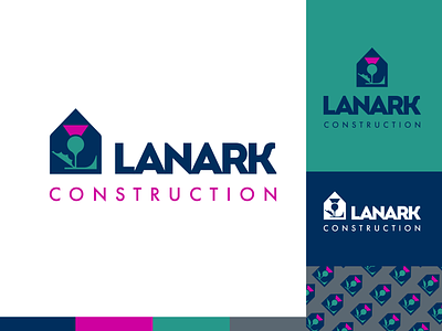 Lanark Construction Branding branding construction flower graphic design house l logo simple thistle
