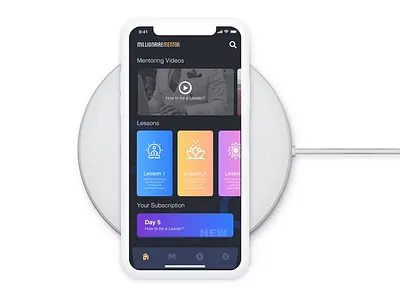Video Mentoring App Interaction darkui design interaction iphonex ui ux video video app
