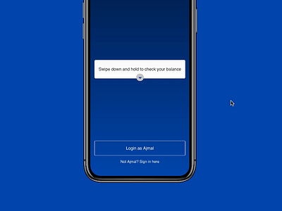 Investment app – pull down to peek balance animation framer framer classic investment micro ux