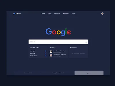 Internal Employee Tool - Search to home interaction animation interaction interface internal invision search searchbar studio tool web