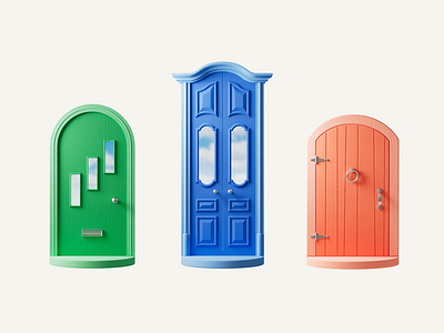 Floating Doors 3d animation illustration motion graphics