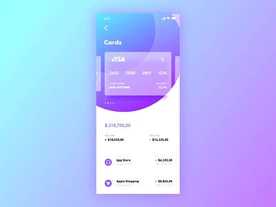银行卡app界面 dailyui ui ux 动效 插图 界面 设计