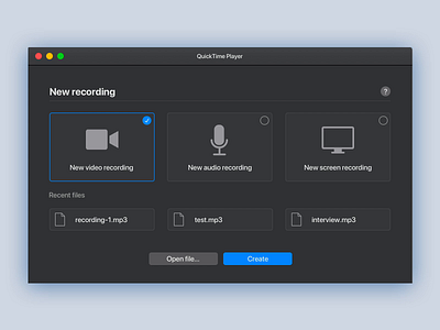 QuickTime UI app app concept design inspiration interface interface design mac app mac os mojave prototyping quicktime ui ux