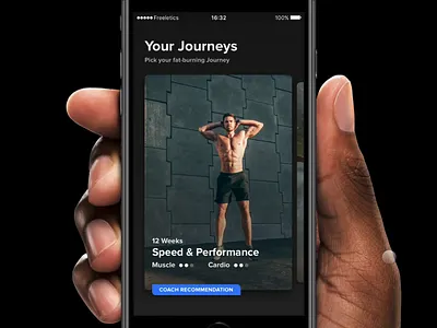 Training Journeys Prototype affordance application behaviour delight framer framerjs freeletics gesture interaction micro interaction mobile motion navigation prototype timing training journeys transition