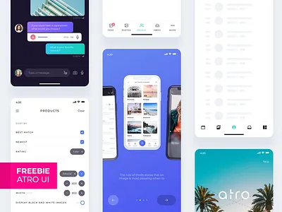 Atro Mobile UI kit (Freebie) adobe android app design figma flat free freebie interaction ios madewithadobexd mobile mobile ui kit sketch ui ui kit ui8 ux vector xd