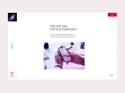 Interaction concept - Financial Market Magazine animation interaction layout minimal motion principle type typography ui web website