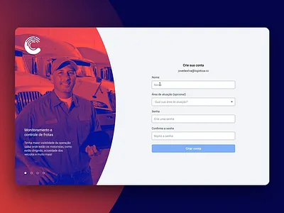 Cobli Sign up Form account fleet fleet management onboarding register sign up ui