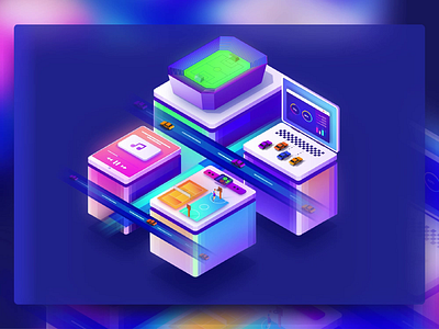 Super Platform 3d design animation digital illustration interaction isometric motion design platform technology uiux vibrant webillustration