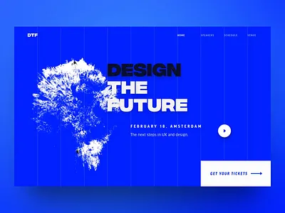 Design The Future 3d 4d aftereffects animation branding cinema4d conference effect globe hero motion page render screen type ui webdesign webgl website world