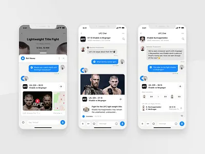Rewind: MMA Bot dialogue bot bot dialogue chat bot gambling gambling app igaming khabib mcgregor mma rewind sport app sport interface sports app sports bot sports chat sports feed sports menu sports ui sportsbook ufc
