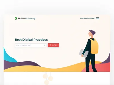 Fresh University graphic design illustration landing page parallax parallax scrolling parallax website principle principle for mac principleapp principleformac sketch ui ui design ux ux design website