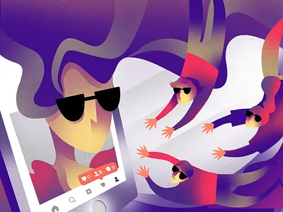 instafamous - animated illustration animated illustration instafamous instagram instastory motion graphic motion graphic design purple ui ux