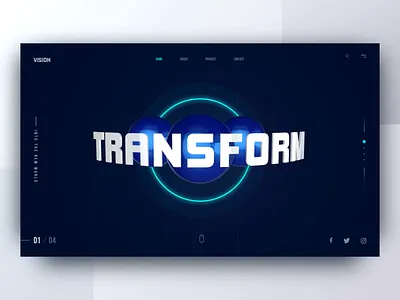 3D Website Header 3d animation balls circle dark header hero image render science shape space transform ui ui ux vision website