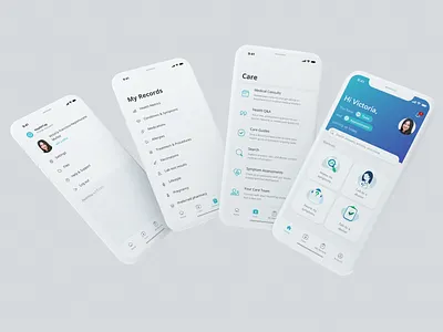 HealthTap App Redesign animation dash board dashboad design health healthtap home homescreen illustration ios iphone x menu settings tap bar ui