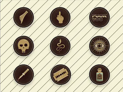 Rudelf - Flipping Badges after effects badge brutalism brutalist christmas flipping illustration naughty nice rudelf stickers