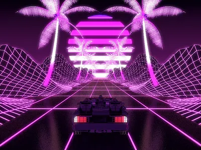 Digital Trip 2x 3d 3d animation 80s acid animation delorean digital motion retro trip