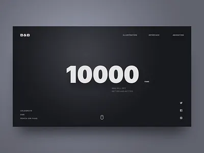 Congratulations B&B reaches 20,000 fans design ui