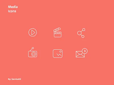 Animated Media Icons ae ai animation design icon set icons icons design illustration image media message play radio share vector