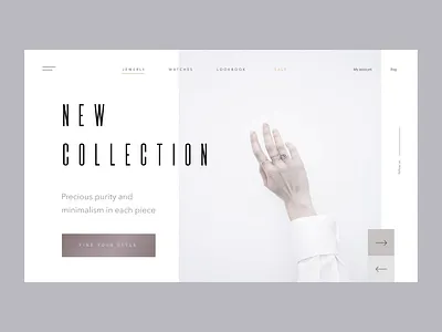 Jewelry eCommerce apparel ecommerce jewelry monochrome ring shop white