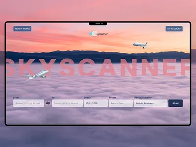 Skyscanner Landing Concept animation booking website colorful flight booking gradient redesigning skyscanner ui ui ux ux web ui web ui design website