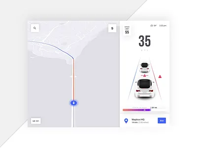 Mapbox Turn by Turn Navigation 🚙 - Smart Reroute animation app auto automotive car car app design directions driving ios map ui mapping maps navigation turn by turn ui