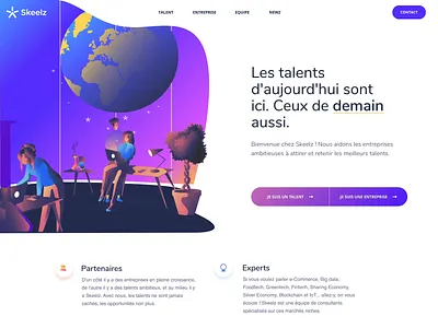 Skeelz - Launch agency animation branding branding agency home illustration landing me ui ux website