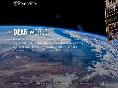 RPI Dear World - Intro Animation animation gsap uianimation