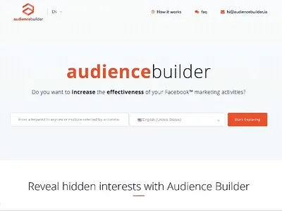 audiencebuilder api branding design development facebook facebook ads front end design uxui