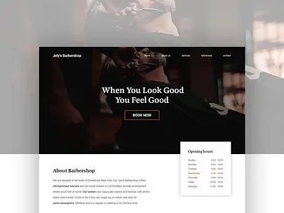 Barbershop desktop webdesign concept concept desktop landing landing page ui ui ux design uidesign uiux user experience user interface ux web web design webdesign webdesigner website websites