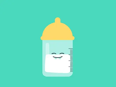 baby bottle animation app design baby babysitter brand identity character animation children creative flat gif loop motion motion graphic vector