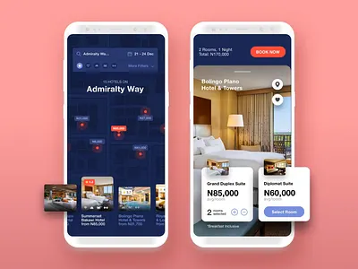 Invision Studio - Hotel Concept app freebie hotel invision invision studio ios iphone x map mobile search ui