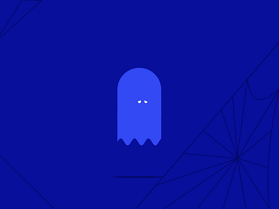 Blue monday , sad ghost alone animation blue character creative creepy flat friends gif illustration loop monday motion graphic sad spiders