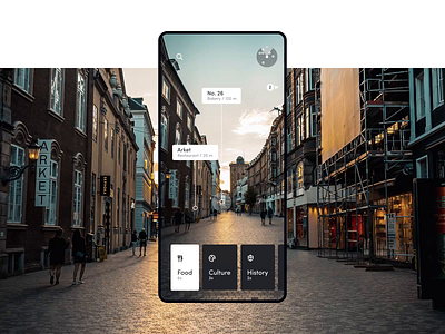 Explore the unknown places through Augmented Reality (part 1) android app ar augmented augmentedreality behance distance flat food friends list future interface ios iphone map mobile navigation street tourism travel