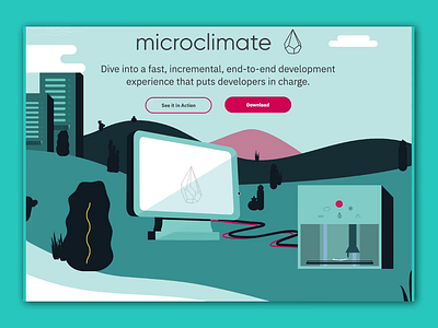 Microclimate Landing Page Concept animation green illustration landing page landing page concept ui ui ux vector web deisgn website