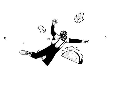 Falling Luchador black and white brand character focus lab luchador mark motion rigging