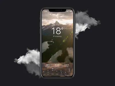 Weather App animation app clean colors design illustration mobile ui ux weather
