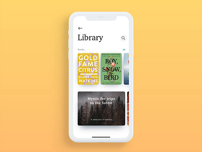 Reading App – Book search Interaction animation book app design ecommerce ios live typing mobile app principle search sketch ui ux