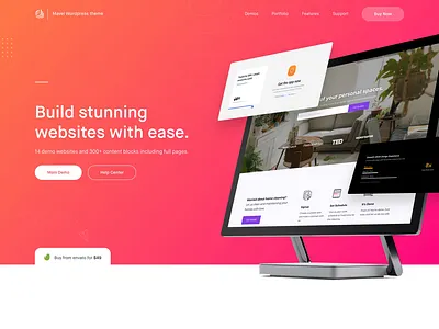 WP Landing Page - Header Exploration gradient header landing page modern multipurpose wordpress
