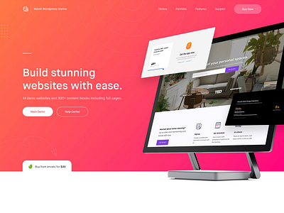 WP Landing Page - Header Exploration gradient header landing page modern multipurpose wordpress
