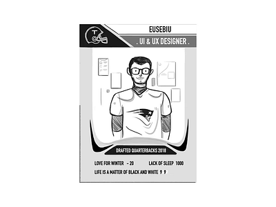 #10 Studio life - 2019 Super Bowl LIII 🏈 2019 american football black and white branding character design comics creative studio designer football illustration nfl photoshop quarterback super bowl trading cards