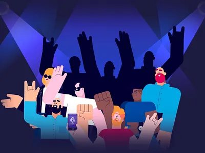 Dancing Crowd ae animation berg character dance dancing design graphic illustration loop looped meme motion motionstory smooth vector