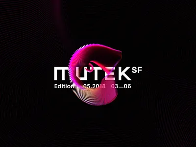 MUTEK.SF Logo Intro art c4d cinema 4d clone echo electronic music experimental music geometric gif loop media motion music festival mutek neon octane octane render san francisco spectral vibrant