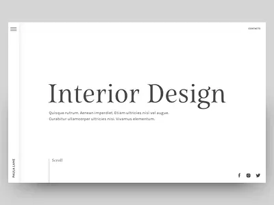 Navigation Concept for an Interior Design Portfolio animation design interior interior design menu navigation navigation design principle principleapp serif transition ui ui ux design ux website whitespace