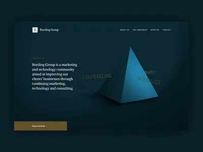 Bording Group: Website desktop landingpage motion triangle ui unfold web website