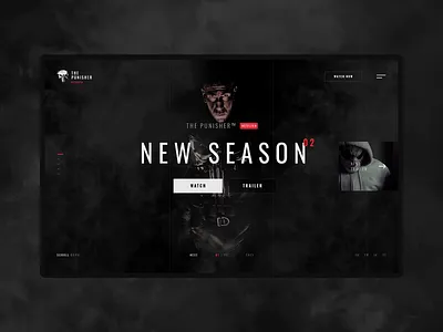 #38 Shots for Practice animation clean dark design film flat graphic home homepage minimalism modern movie netflix punisher slider transition ui ux website