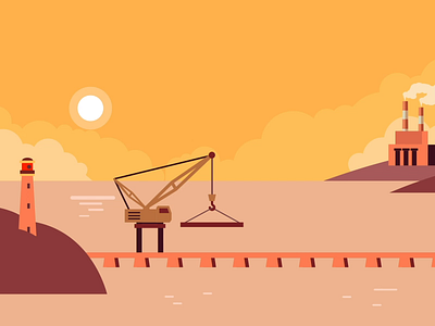 helicopter animation color helicopter helicopters illustration online promo sea sunset ui vector