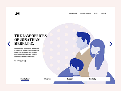 Concept illustration, hero area for a law firm custom illustration modernism pastel tone