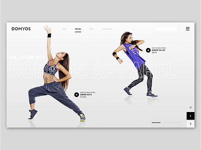 Outfits Page domyos e com e shop e store interface lookbook motion motion animation principle principle app ui ux web interface